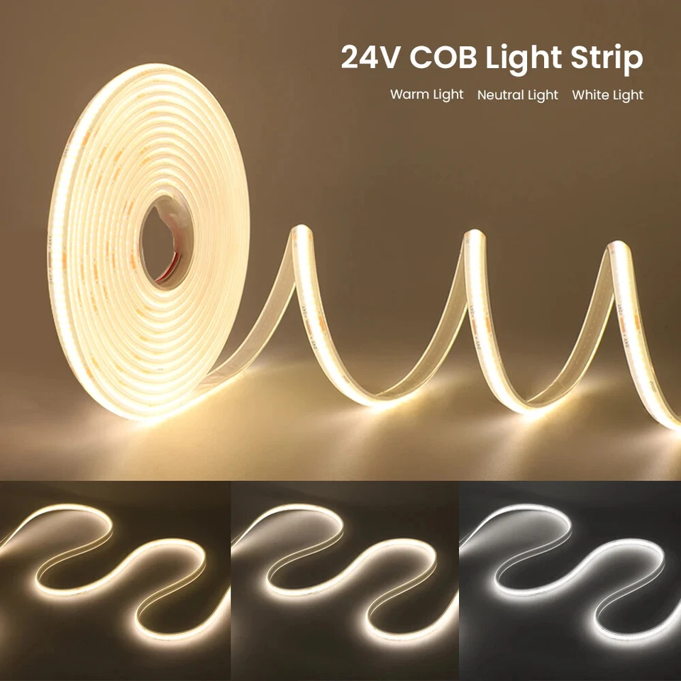 IP68 Wasserdicht 320COB LED Streifen Licht DC 24V RA90 Flexibles Band Band Dichte - Bild 2 von 4