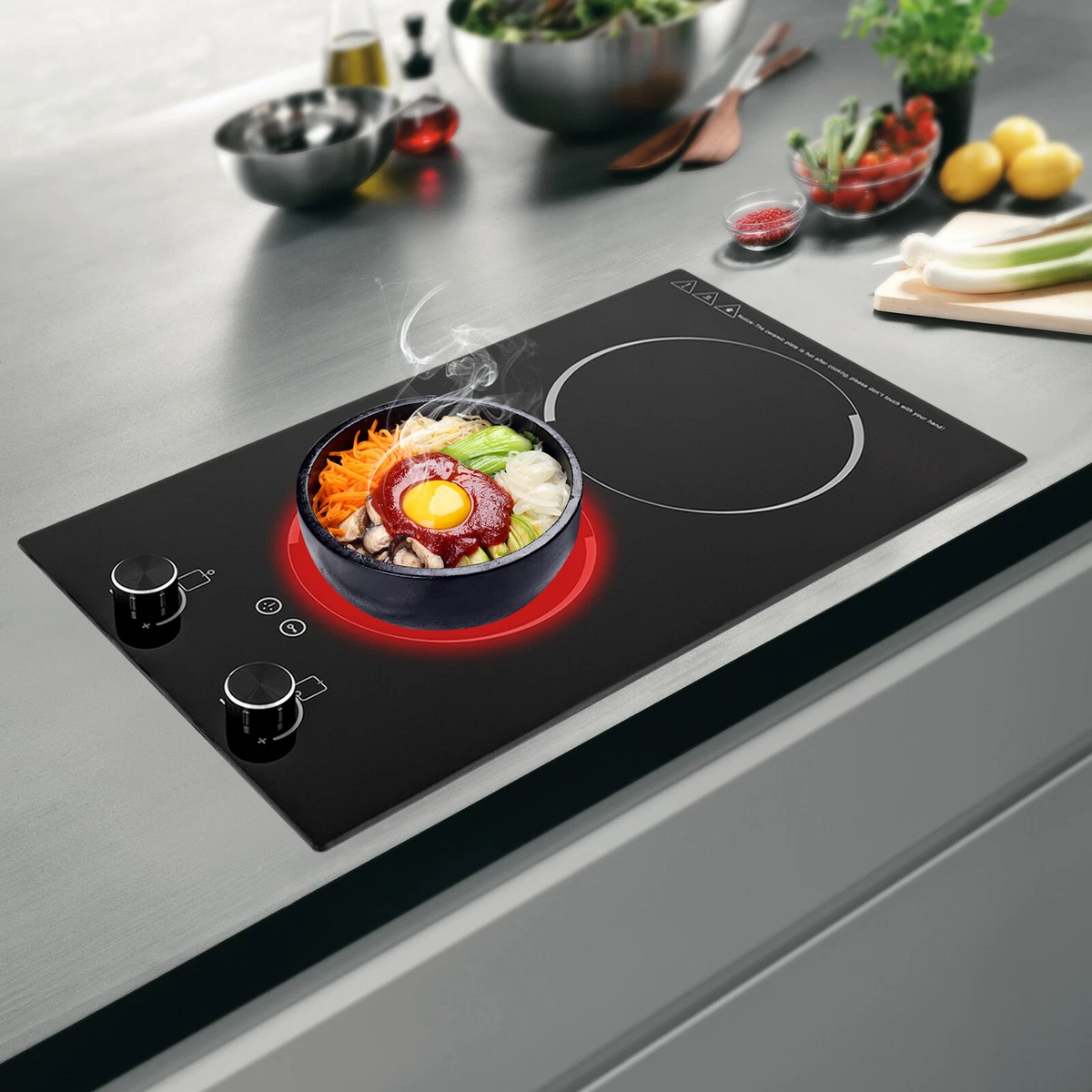 2-Burner Electric Induction Cooktop Stove Top Touch Control Child Lock 110V  HOT