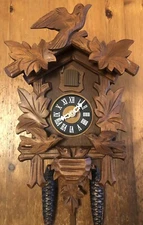 Black Forest Cuckoo Clock-Moving Feeding Birds-Rebuilt June 2025-Vintage 1979
