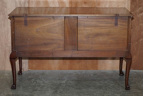 ANTIQUE HONDURAS MAHOGANY DRESSING TABLE LION HAIR PAW CARVED FEET PART OF SUITE - Picture 9 of 12