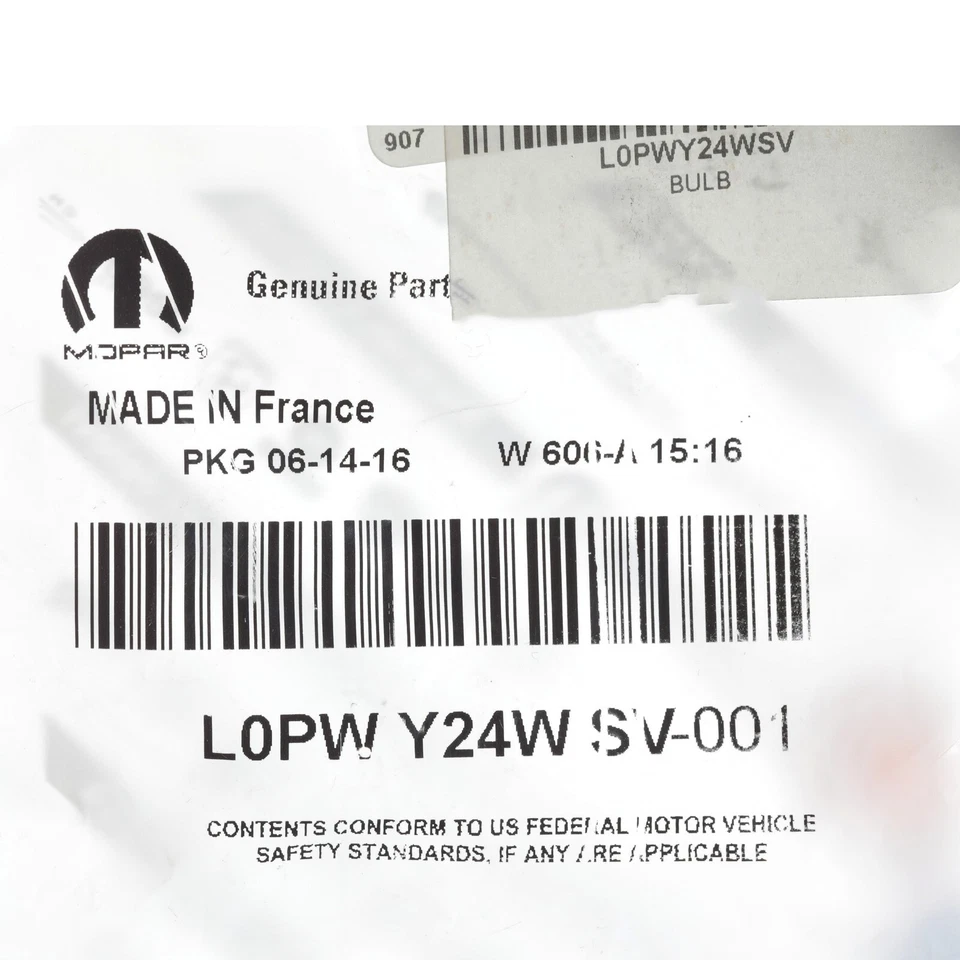 RAM 1500 CHRYSLER PACIFICA INTERMITENTE LUZ BOMBILLA MOPAR GENUINO L0PWY24WSV Foto 4 de 4