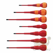 VESSEL Ball-Grip Insulated Screwdriver -5,6,+1,2,3 75mm - 150mm No.200