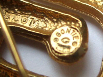 Broche Vintage Créateur Gontie En Bronze - Occasion, Bijou Ancien Et Décoratif