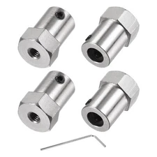Hexagon Coupler Coupling Shaft Iron Connector 6mm Bore 18mm Length Pack of 4