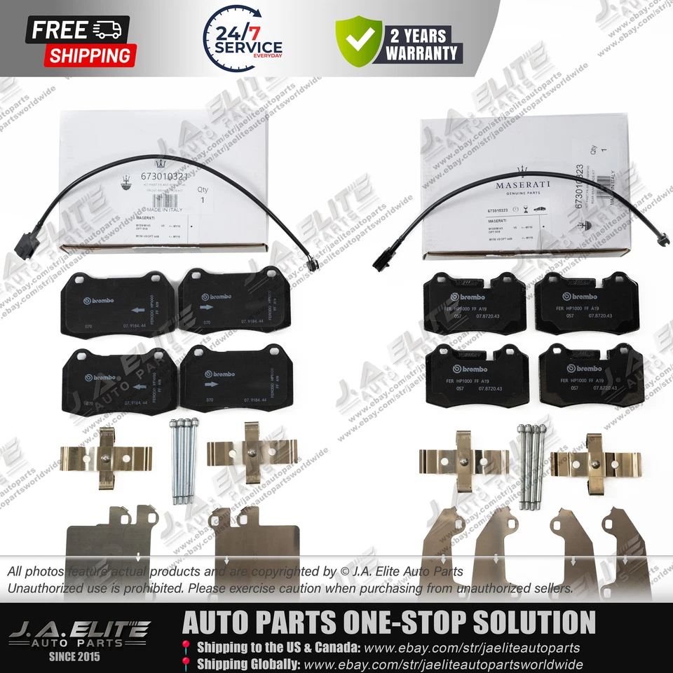 Kit de pastillas de freno delanteras y traseras Maserati originales para GranTurismo, Quattroporte 4,2 L Foto 4 de 4