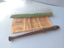 Dark Brown AULOS Flute Recorder No 103 With Bag, Cleaning Rod And Pamphlet VTG