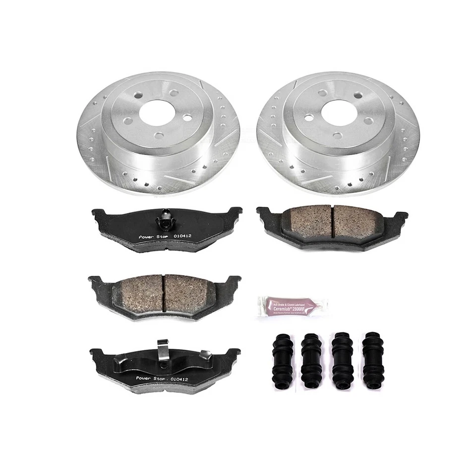 Kits de discos y pastillas de freno Powerstop K6266 juego de 2 ruedas sedán trasero para Sebring 96-06 Foto 3 de 3
