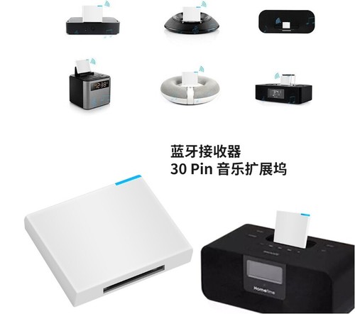 Bluetooth A2DP Music Receiver Audio Adapter for iPod iPhone 30Pin Dock Speaker - 第 1/10 張圖片