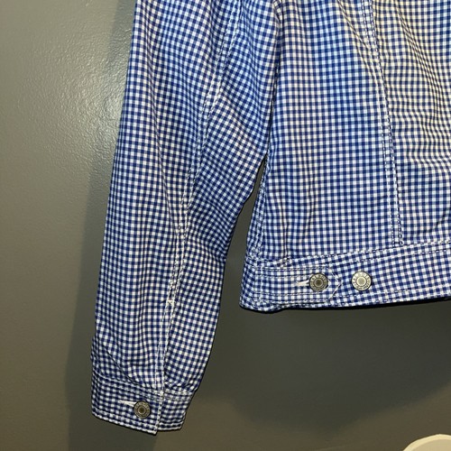 Talbots Langarmjacke mit Knopfleiste Damen S blau Gingham Baumwolle Stretch - Bild 14 von 19