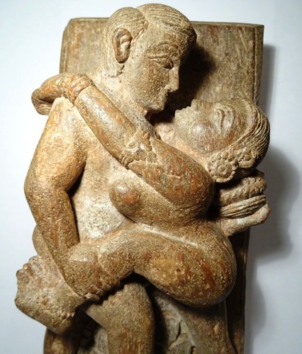 Erotic Sandstone Sculpture Temple Of Surya Konark India 19Th Century - Picture 7 of 12