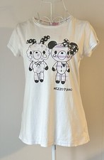 Mezzo Piano T-shirt Size L/160cm White Black Ribbon Cotton 100 Kawaii Japan