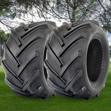 Set 2 23x10.50-12 Lawn Mower Tires 6Ply 23x10.5x12 Lug Turf Tractor Tire Tubeles