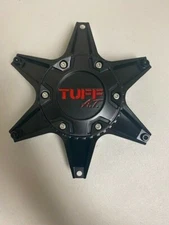 TUFF A.T. C-623201-1 C-623802 Satin Black w/ Red Logo Wheel Center Cap