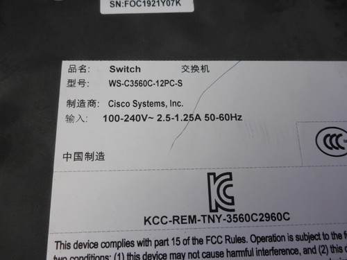 AU SELLER Cisco WS-C3560C-12PC-S 12 Port w/GbE uplinks PoE Managed Switch TESTED - Picture 3 of 7