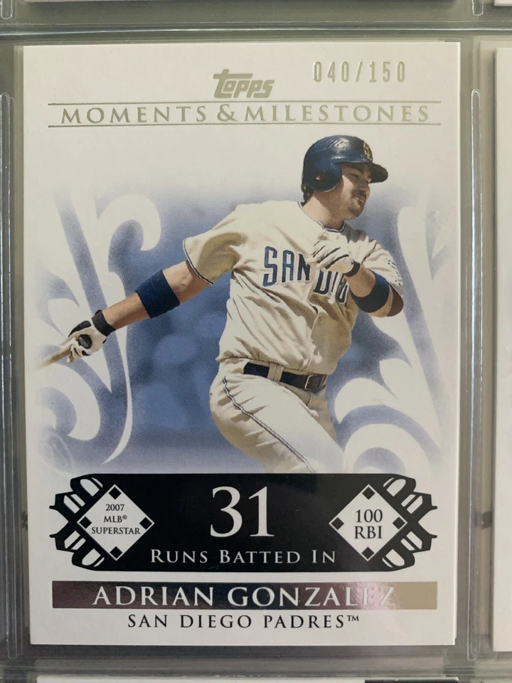 3 Adrian Gonzalez 2008 Topps moments & milestones baseball cards - Image 2 of 3