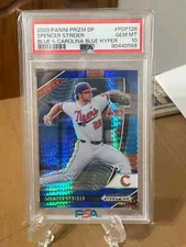 Spencer Strider - 2020 Panini Prizm DP - Blue & Carolina Blue Hyper -  PSA 10