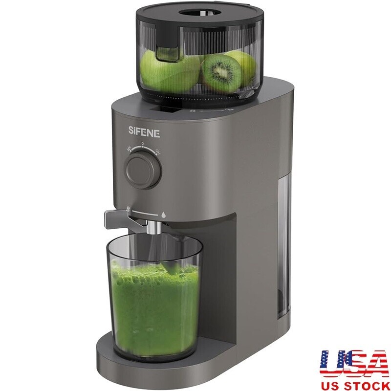 Cold Press Juicer Slow Masticating Whole Fruit Easy Clean Hi