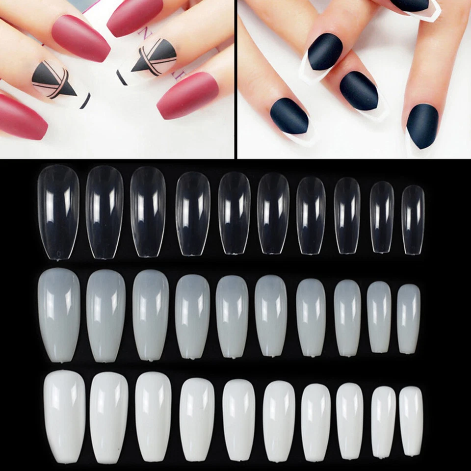 500 un. Puntas de arte en uñas de bailarina transparentes/naturales puntas de arte falso Foto 3 de 4