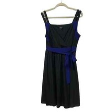 Torrid Little Black Dress 14 Blue Sash Cocktail Dress LBD Strappy Prom Hoco