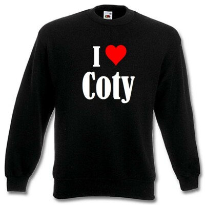 Sweatshirt Sweater I Love Coty für Damen Herren und Kinder Schwarz Weiss