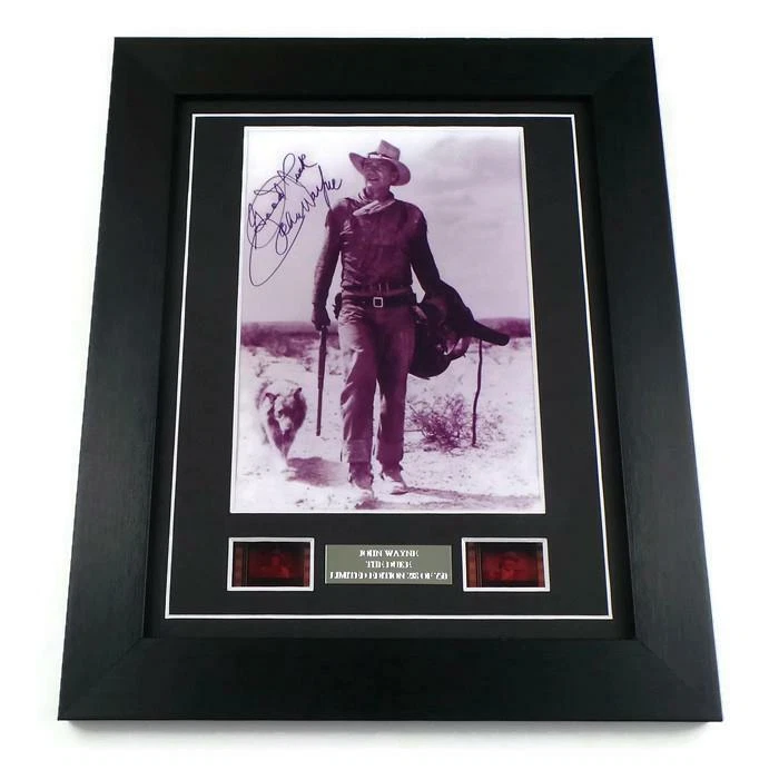 LUCKY MONKEY GIFTS JOHN WAYNE Signed PREPRINT + FILM CELLS GIFT ORIGINAL MOVIE MEMORABILIA