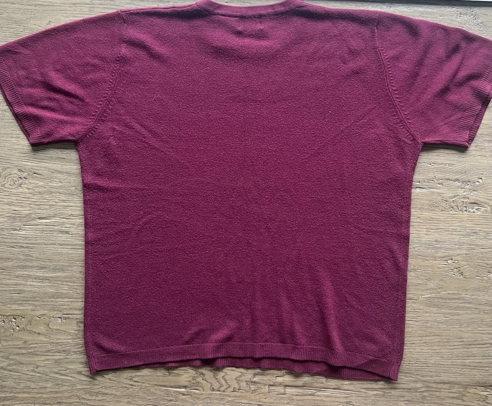 Suéter Pullover Kathie Lee Para Mujer XL Granate Cuello Redondo Manga Corta Informal Top Foto 3 de 4