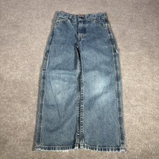 Vintage Faded Glory Carpenter Jeans Youth Size 6 Relaxed Blue Denim Baggy Y2K