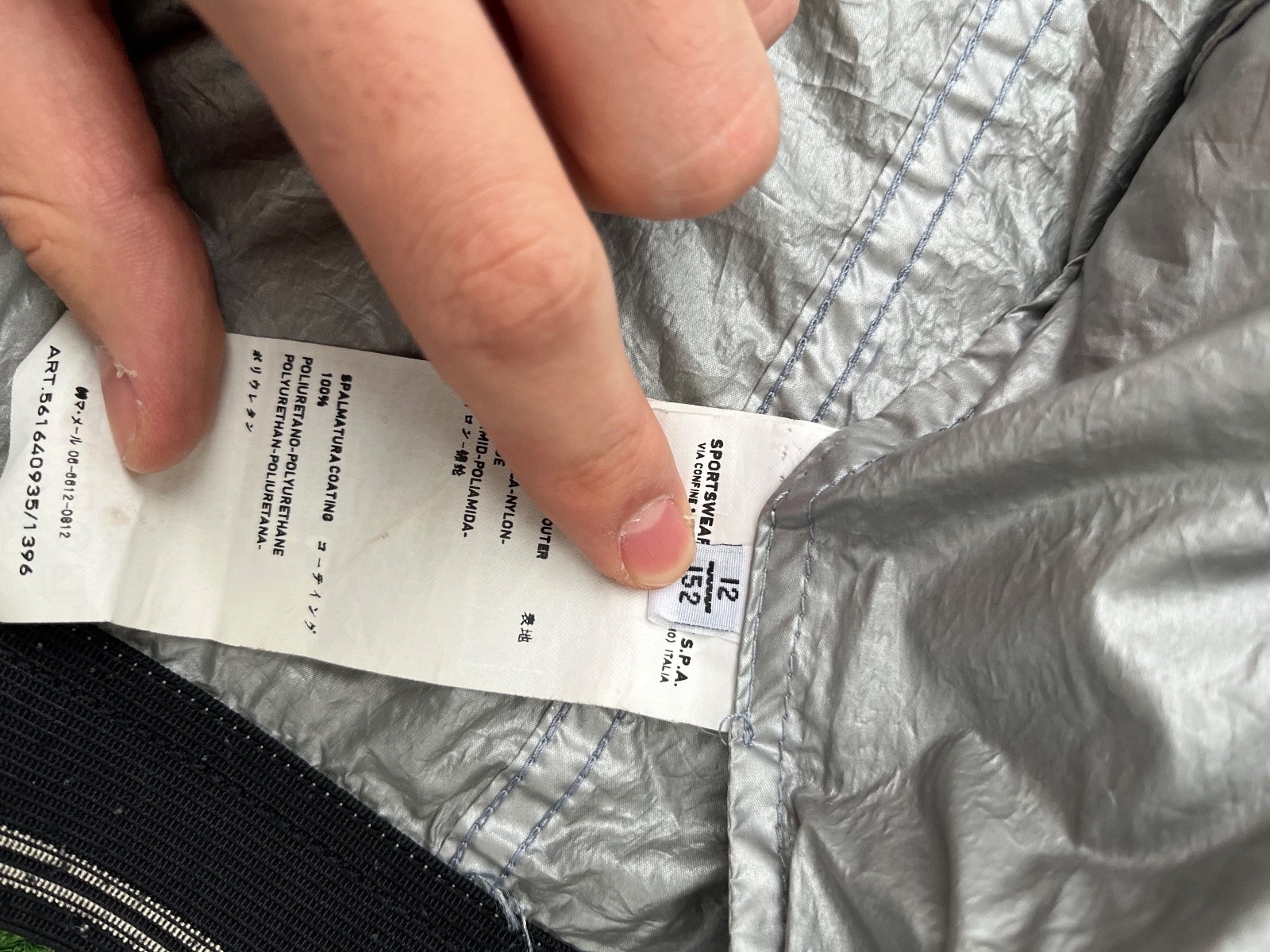 Stone Island Vintage Boys Jacket Size 12 / 152 Very Rare Silver Hooded Windbreak image 8