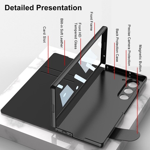DOOTOO for Samsung Galaxy Z Fold 6 with S-Pen Holder Case Flip Colorful Plati... - Picture 6 of 7