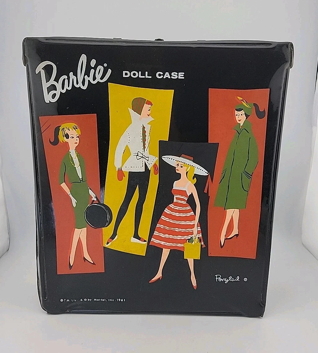 ドールケース ビンテージ 1961年 お値下げバービー 収納ケース黒 収納ボックス ヴィンテージドール用 クリアファイル