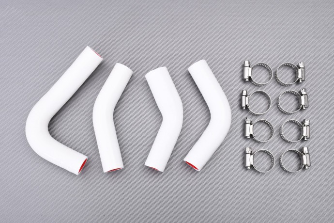 Durites de radiateur blanches Yamaha RD350LC pour éviter les fuites d'eau