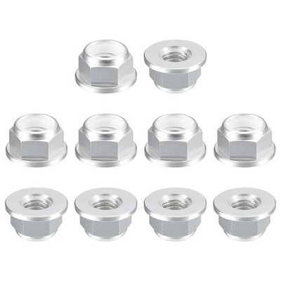 Nylon Insert Sechskant Sicherungsmutter 10 Stück M2 5x0 45mm (Silber)