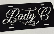Engraved Custom Personalized Name Car Tag Diamond Etched Metal License Plate Engraved Custom Personalized Name Car Tag Diamond Etched Metal License Plate