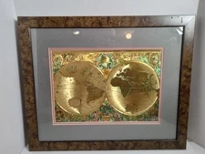 Nova Totivs Terrarvm Orbis Geographica Tabvla Gold Foiled World Map 19"x 22.5"
