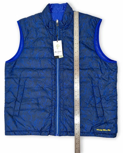 Robert Graham Men's XXL Reversible Blue and Paisley Puffer Vest NWT image 6