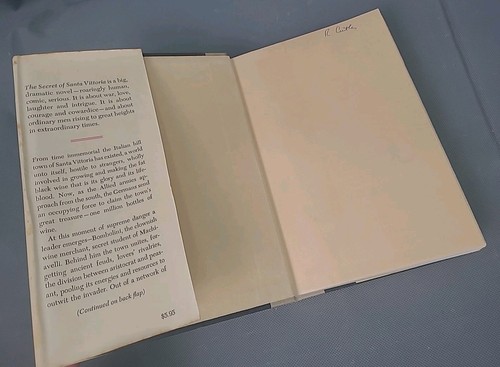 The Secret of Santa Vittoria By Robert Crichton HC/DJ 1966 1st Ed./1st Print - Foto 6 di 14
