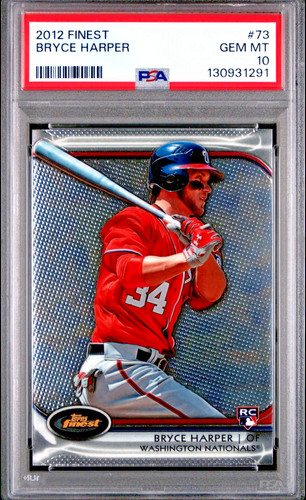 ⚾💎🔥 PSA 10 GEM MT 2012 Topps Finest BRYCE HARPER (RC) #73 Nationals🔥💎⚾