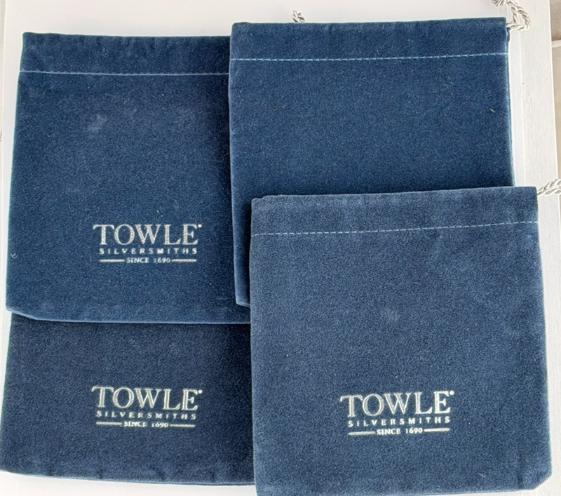 Towle Blue Drawstring Ornament Storage Bag Set of 4 #121469