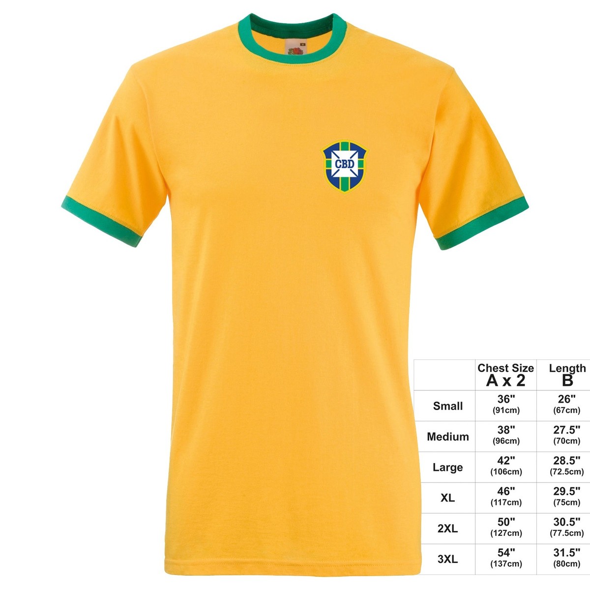 Brazil 1970 1974 1978 Badge Retro Football World Cup Shirt