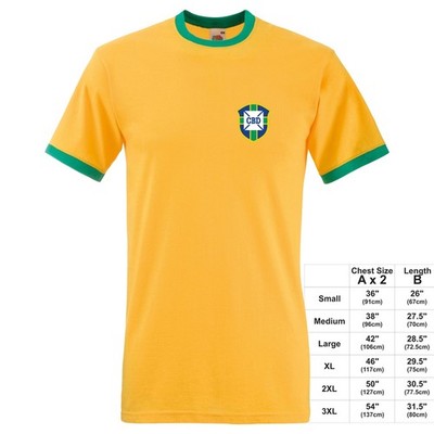 Brazil 1970 1974 1978 Badge Retro Football World Cup Shirt