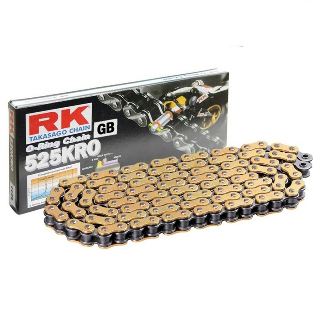 Free Shipping RK GB525KRO Chain With 112 Links Gold For Motorcycle Parts