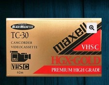 Maxell HGX-Gold TC-30 VHS-C Camcorder Video Cassette Tape Blank Sealed New NOS