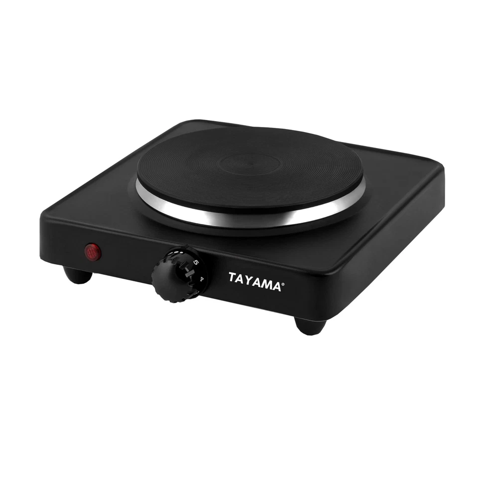 Single Burner 5.8 in. Black Diecast Hot Plate with Temperature Control Foto 2 de 2