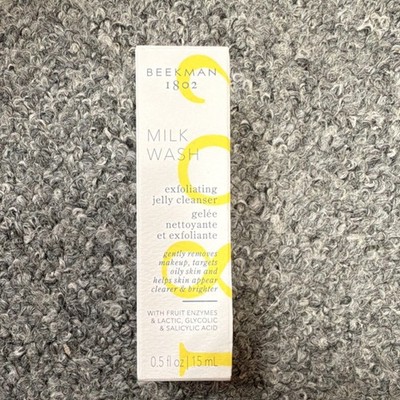 Beekman 1802 Milk Wash Exfoliating Jelly Cleanser 0.5 fl oz for Oily Skin