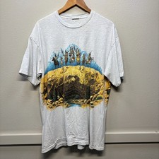 Vintage 90s Native American Indians Tribe Horses White Tee Single Stitch L-XL