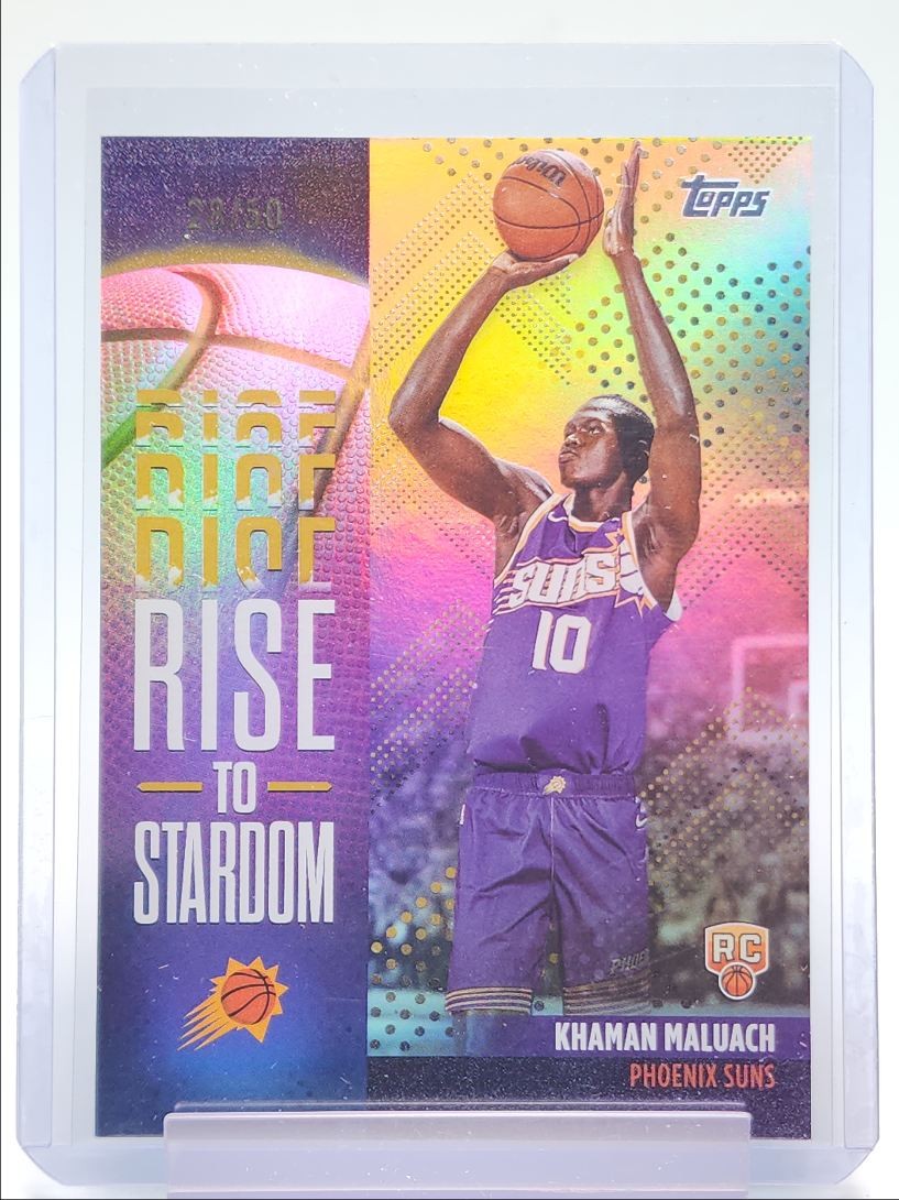 KHAMAN MALUACH 2025-26 TOPPS RISE TO STARDOM ROOKIE GOLD RC /50 Q3545