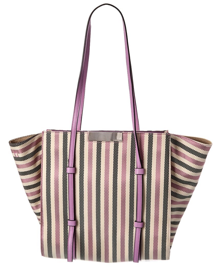 Sergio Rossi Canvas & Leather Tote Women's Purple
