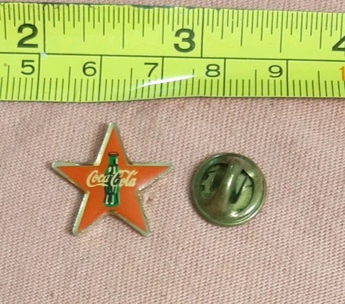 Vintage Coca Cola Star Shaped Lapel Pin Coke Bottle