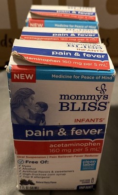 3x Mommy s Bliss Infants' Pain + Fever Relief Liquid Acetaminophen, Exp: 4/26