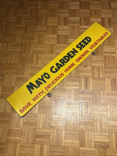 Vintage MAYO GARDEN CENTER Knoxville, TN Garden Seed Fiberboard Sign - 48 x 9”